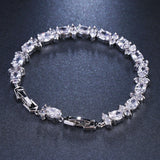 Zircon Charm Bracelet Bangle Crystal Strand Bracelet For Women Wedding