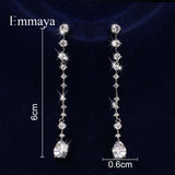 Cubic Zircon Long Shape Earrings for Women