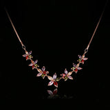Colorful Flower Zircon Necklace for Women