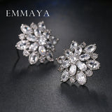 AAA Cubic Zircon Women Ear Stud Bridal Wedding Flower Stud Earrings