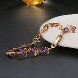 Purple Crystal Bracelet Zircon Bangles Wedding Bracelet