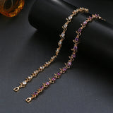 Purple Crystal Bracelet Zircon Bangles Wedding Bracelet