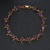 Purple Crystal Bracelet Zircon Bangles Wedding Bracelet
