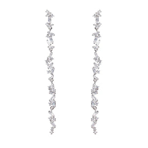 Modern Cubic Zircon Long Earrings for Women