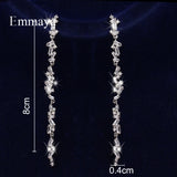 Modern Cubic Zircon Long Earrings for Women