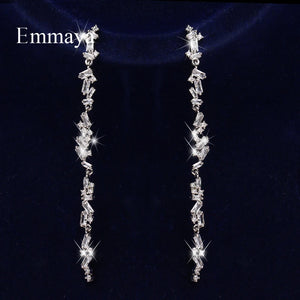 Modern Cubic Zircon Long Earrings for Women