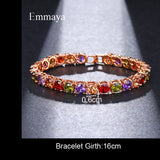 Multicolor Zircon Rome Bride Wedding Bracelet & Bangles CZ Tennis Bracelet