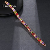 Multicolor Zircon Rome Bride Wedding Bracelet & Bangles CZ Tennis Bracelet