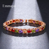Multicolor Zircon Rome Bride Wedding Bracelet & Bangles CZ Tennis Bracelet