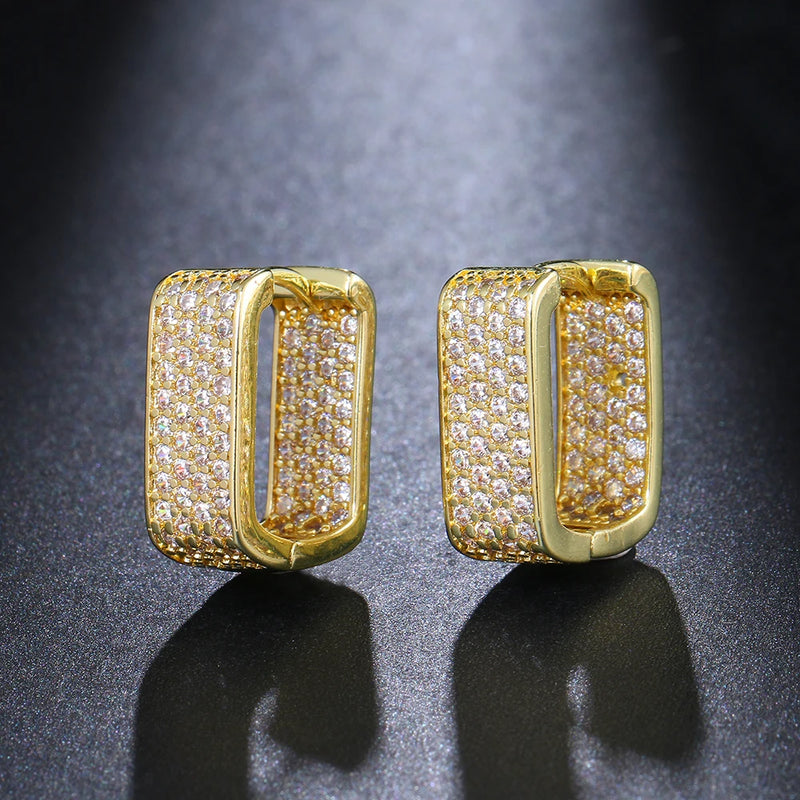 Cubic Zircon Earring Three Colors Choice Elegant Wedding Party Jewelry