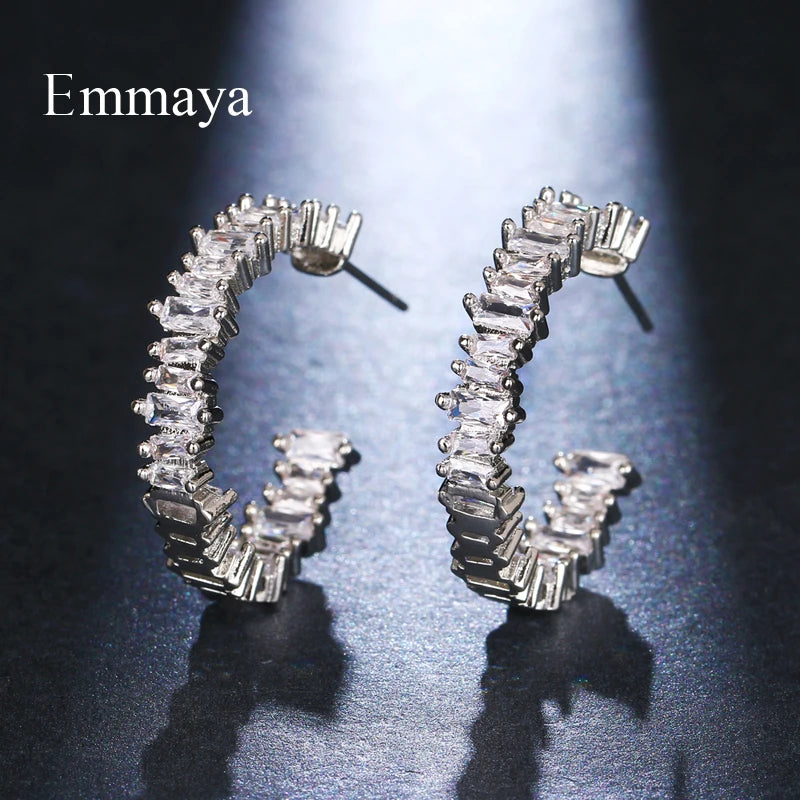 Zirconia Earrings in Punk Modern Style