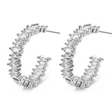 Zirconia Earrings in Punk Modern Style