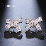 Bow Stud Earrings Fancy Zirconia Jewelry