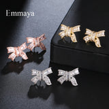 Bow Stud Earrings Fancy Zirconia Jewelry