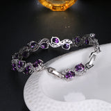 Purple Zircon Bangle Bracelets for Women