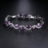Purple Zircon Bangle Bracelets for Women