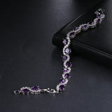Purple Zircon Bangle Bracelets for Women