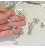 Zircon Butterfly Ear Cuff Earrings for Women Girls