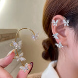 Zircon Butterfly Ear Cuff Earrings for Women Girls