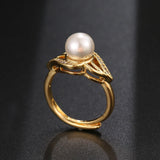 Zirconia Pearl Decoration Ring Adjustable Jewelry for Women