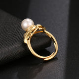 Zirconia Pearl Decoration Ring Adjustable Jewelry for Women