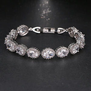 Elegant Oval Zircon Bracelet for Women Wedding