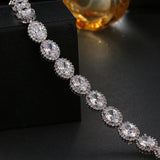 Elegant Oval Zircon Bracelet for Women Wedding