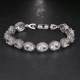 Elegant Oval Zircon Bracelet for Women Wedding