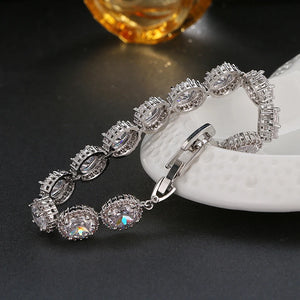 Elegant Oval Zircon Bracelet for Women Wedding
