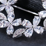 Rose CZ Flower Brooch Wedding Gift