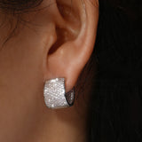 EmmayaZircons CZ Rectangle Hoop Earrings for Ladies