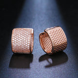 EmmayaZircons CZ Rectangle Hoop Earrings for Ladies