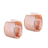 EmmayaZircons CZ Rectangle Hoop Earrings for Ladies