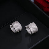 EmmayaZircons CZ Rectangle Hoop Earrings for Ladies