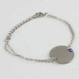 Empty Plate Chain Bracelet - Silver Tone Minimalist Jewelry