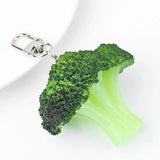 Emulation Cauliflower Broccoli PVC Key Chain Charms DIY Purse Pendant