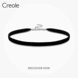 925 Sterling Silver Choker Necklace with Velvet