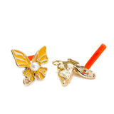 Enamel Alloy Butterfly Stud Earrings DIY Jewelry Making Supplies