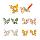 Enamel Alloy Butterfly Stud Earrings DIY Jewelry Making Supplies