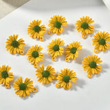 Enamel Alloy Daisy Flowers 20pcs 18mm 26mm Oil Drop Floral Ornament