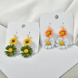 Enamel Alloy Daisy Flowers 20pcs 18mm 26mm Oil Drop Floral Ornament