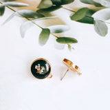 Enamel Alloy Round Stud Earring Components 8pcs