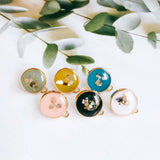 Enamel Alloy Round Stud Earring Components for DIY Jewelry 6pcs