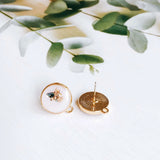 Enamel Alloy Round Stud Earring Components for DIY Jewelry 6pcs