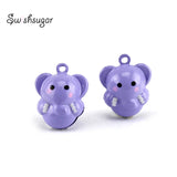 Enamel Animal Bell Elephant Bells Christmas Ornament Craft Material Bell Charms