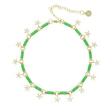 Crystal Star Tassel Anklet Foot Chain with Enamel, Beach Bridal Jewelry