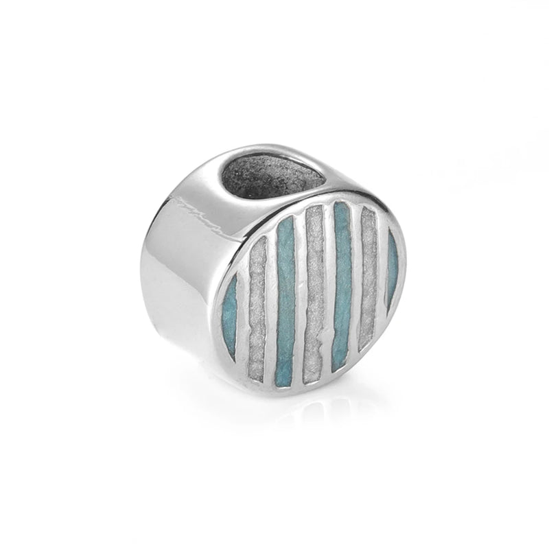 Striped Enamel Beads with Stainless Steel Hole 5mm