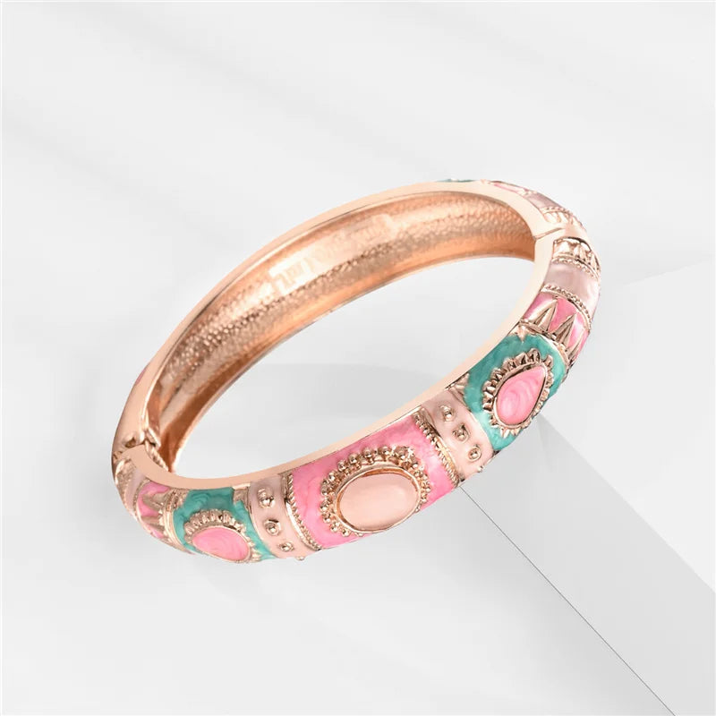 Enamel Bracelet Women Bangle Hawaiian Cloisonne African Jewelry