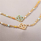 Enamel Bracelet Stainless Steel Yoga Jewelry Colorful Bead Chain