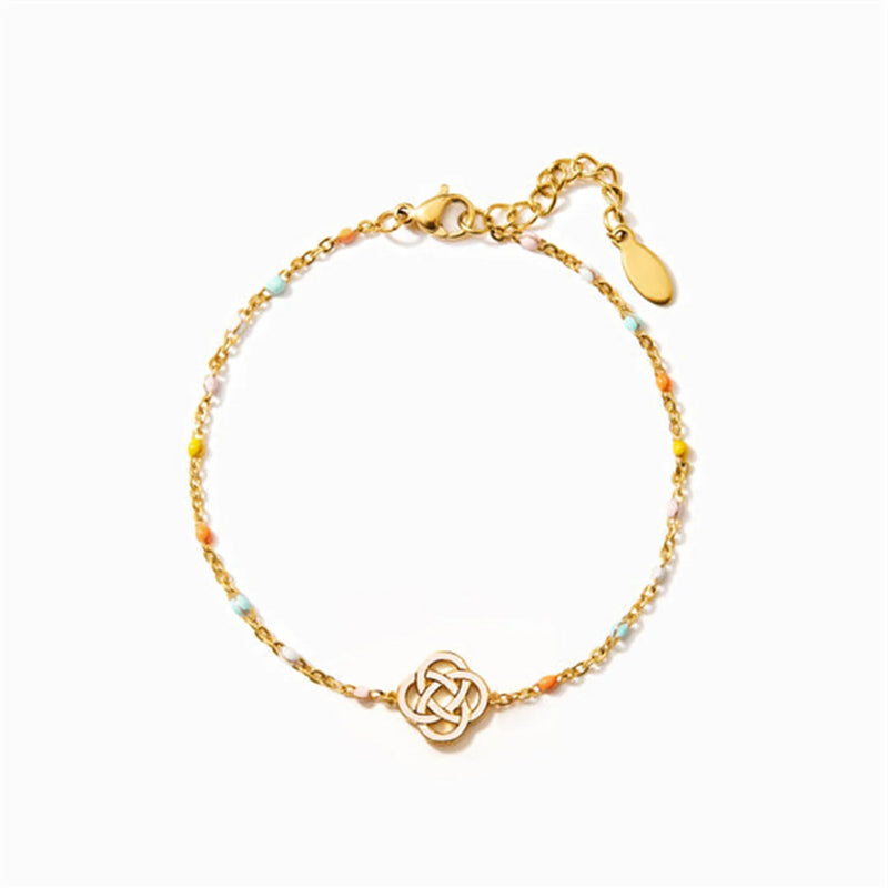 Enamel Bracelet Stainless Steel Yoga Jewelry Colorful Bead Chain